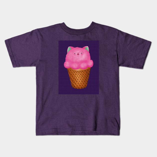 Strawberry Ice Cream Kids T-Shirt by Doggomuffin 